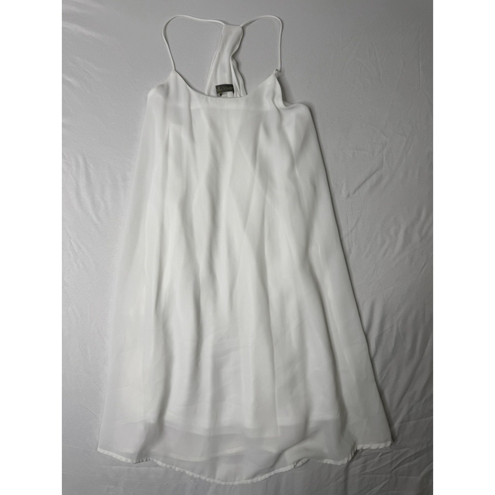 Finn‎ & Clover White Sleeveless Chiffon Shift Dress Size Medium